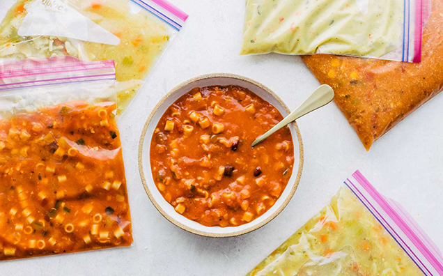 Freezing Liquids, Sauces, and Soups in Zipper Seal Freezer Bags